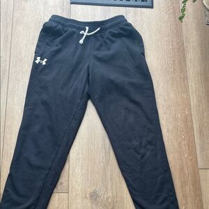 Under Armour Kids Black Sweatpants with White Logo